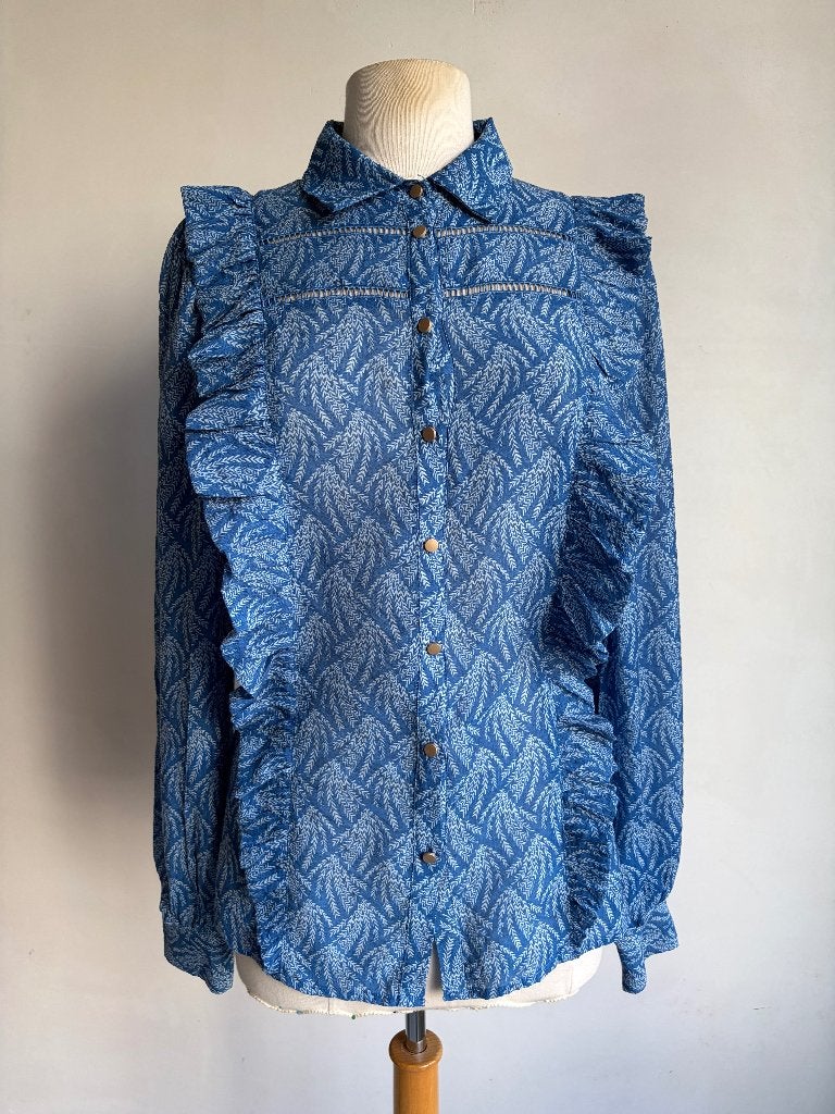 nukus blouse blauw maat m, Kleding | Dames, Maat 38/40 (M), Zo goed als nieuw, Nukus, Verzenden