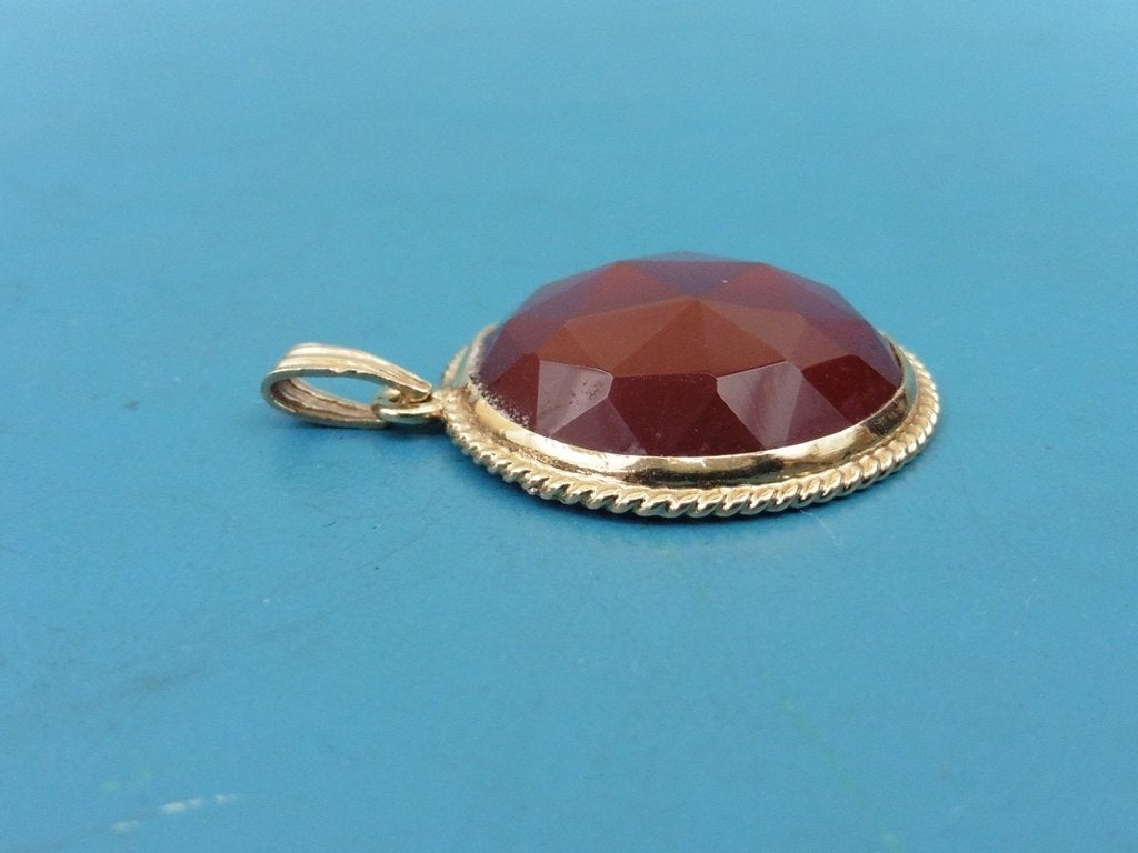 Gouden hanger carneool                                    G2, Gebruikt, ., Ophalen of Verzenden, .