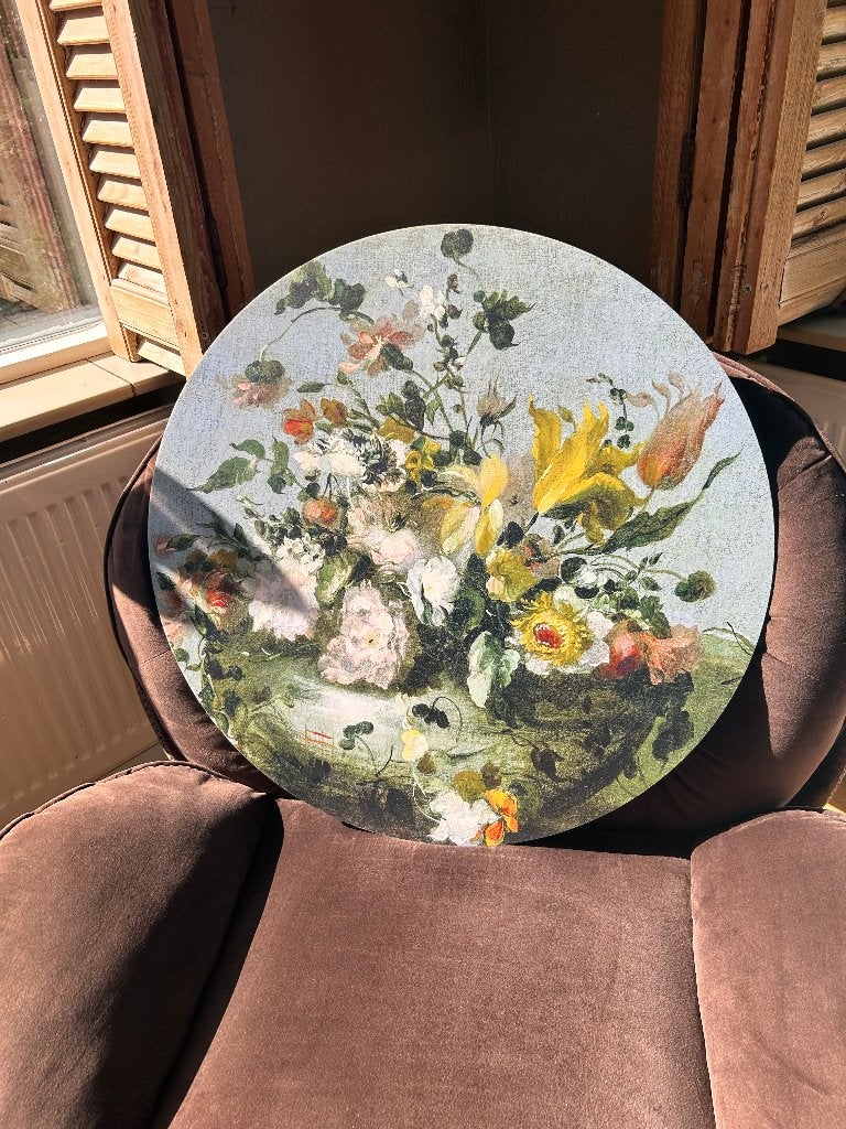 Mooie wandcirkel met bloemen., Ophalen, 60 cm, Zo goed als nieuw, Kunststof