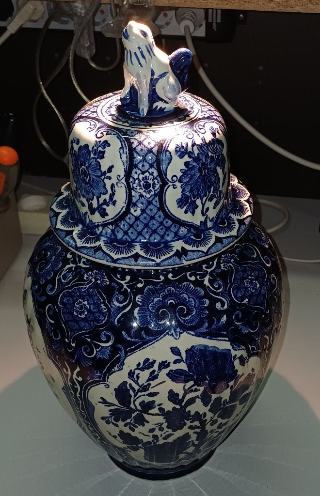 Dekselvaas Royal Sphinx Boch Delfts Blauw, Ophalen