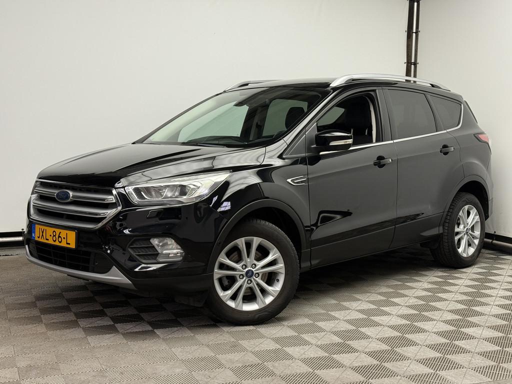 Ford Kuga 1.5 EcoBoost Titanium Navi PDC LM17" (bj 2018), 4 cilinders, Automatische klimaatregeling, Leder en Stof, Zwart