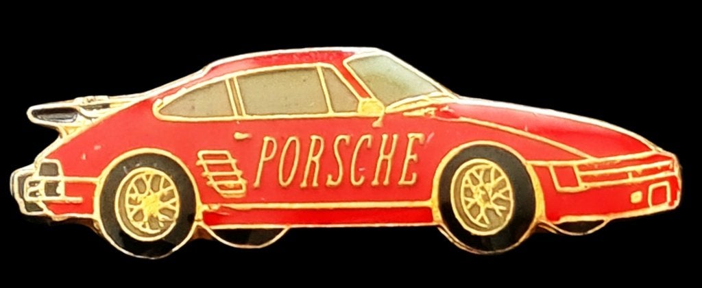 Porsche Carrera pin- rood met tekst, Verzenden, Nieuw, Transport, Speldje of Pin