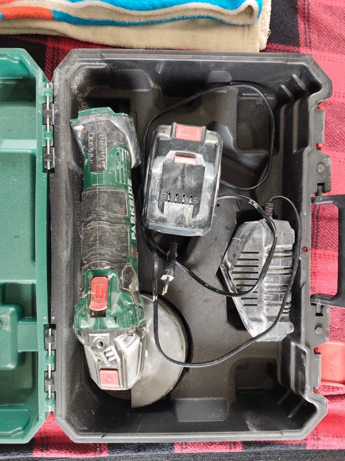 Parkside accu haakse slijper 20V - Complete set, Ophalen of Verzenden
