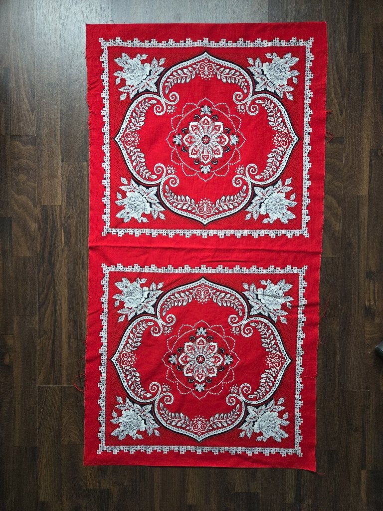 Stofpaneel boerenzakdoek 2 – traditioneel rood bloemenmotief, Ophalen of Verzenden, Nieuw, Sjaal