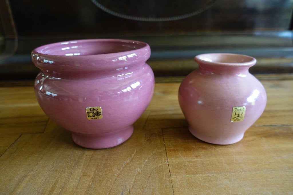 roze merk bloempotjes - vaasjes - bloemsierkunst va 2,50, Rond, Binnen, Ophalen of Verzenden, Zo goed als nieuw