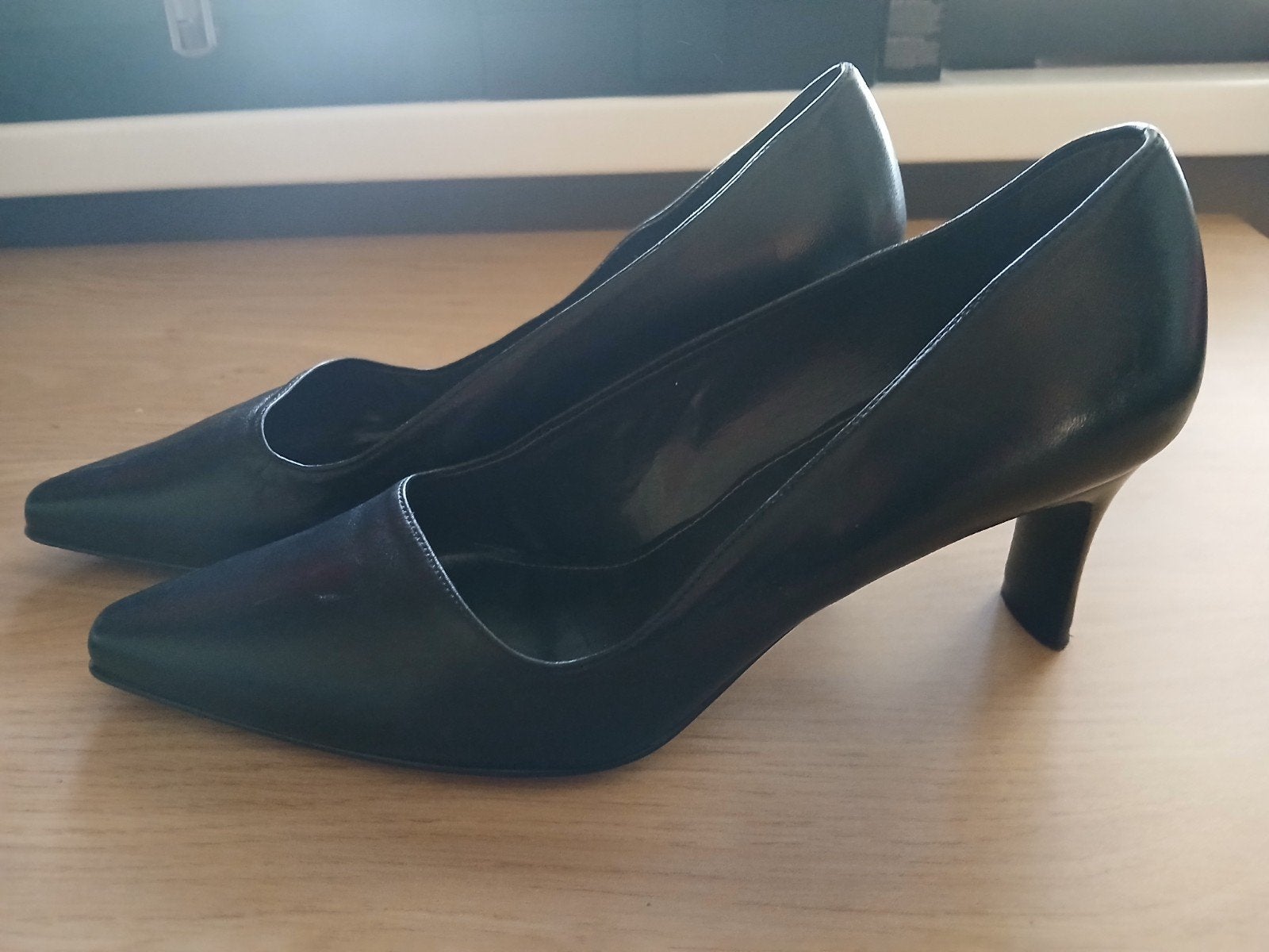 Van Dalen zwarte leren pump maat 38, Ophalen of Verzenden, Zo goed als nieuw, Zwart