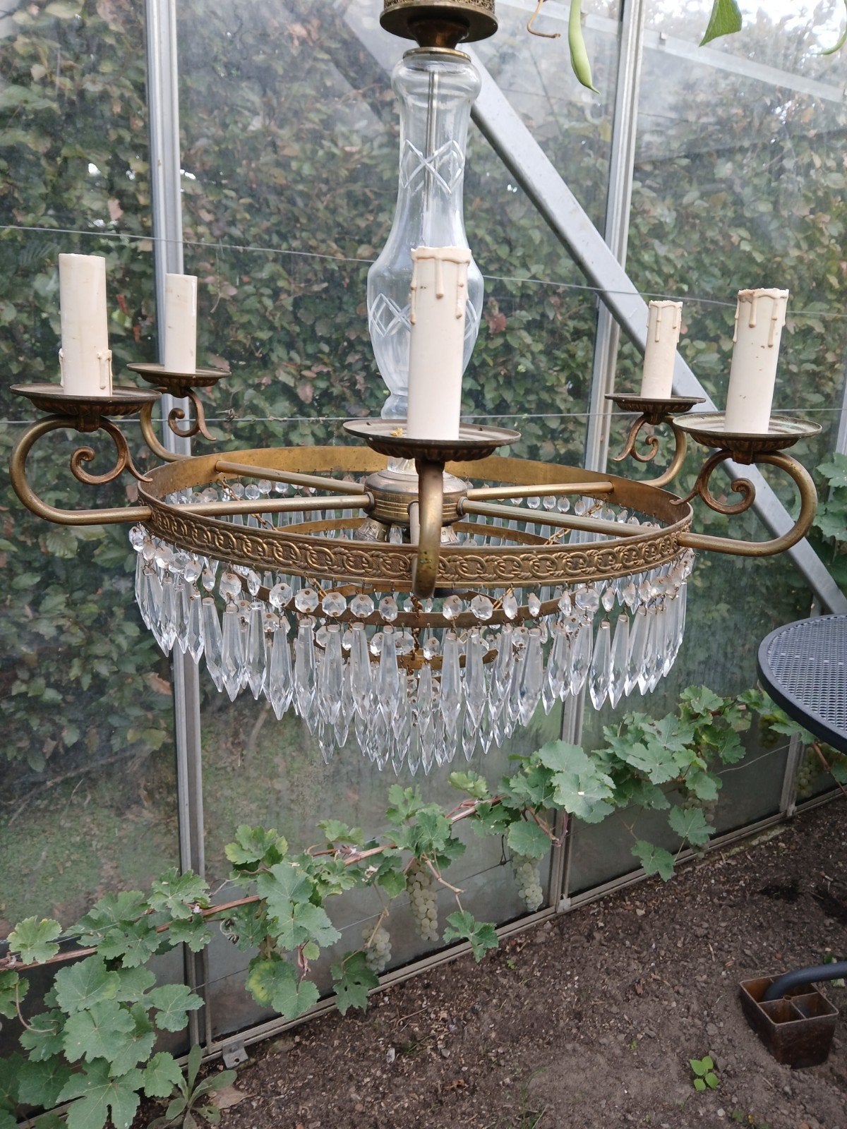 kroonlamp met glas, Huis en Inrichting, Ophalen, Glas
