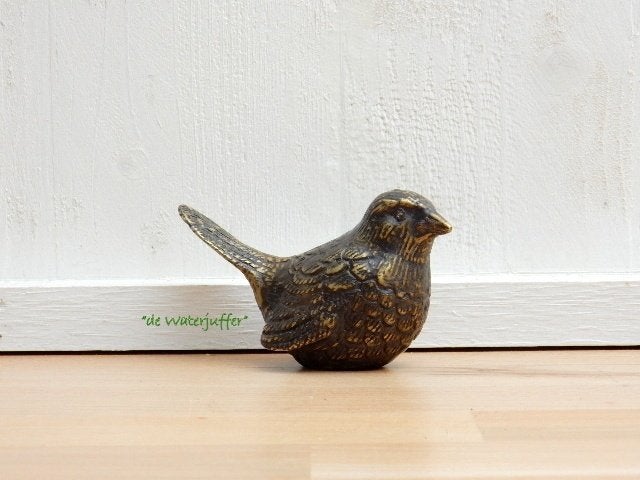055* Bronzen winterkoninkje (Boven€75 geen verzendkosten), Ophalen of Verzenden, Nieuw, Overige materialen, Dierenbeeld