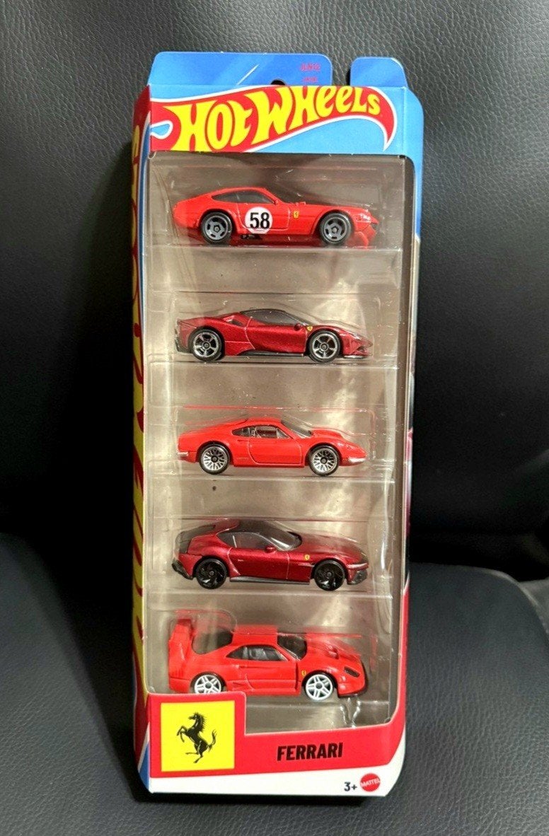 Hot Wheels Ferrari 5 Pack - Diverse Ferrari Modellen MIB, Ophalen of Verzenden, Nieuw, Auto