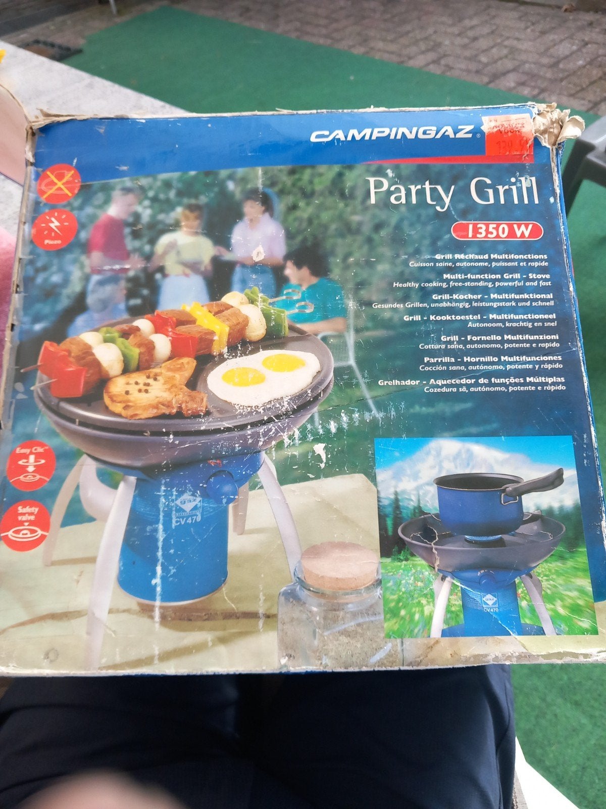 Campingaz Party Grill compl type 1350 W past bij noodpakket, Ophalen of Verzenden, Gebruikt, Campinggaz