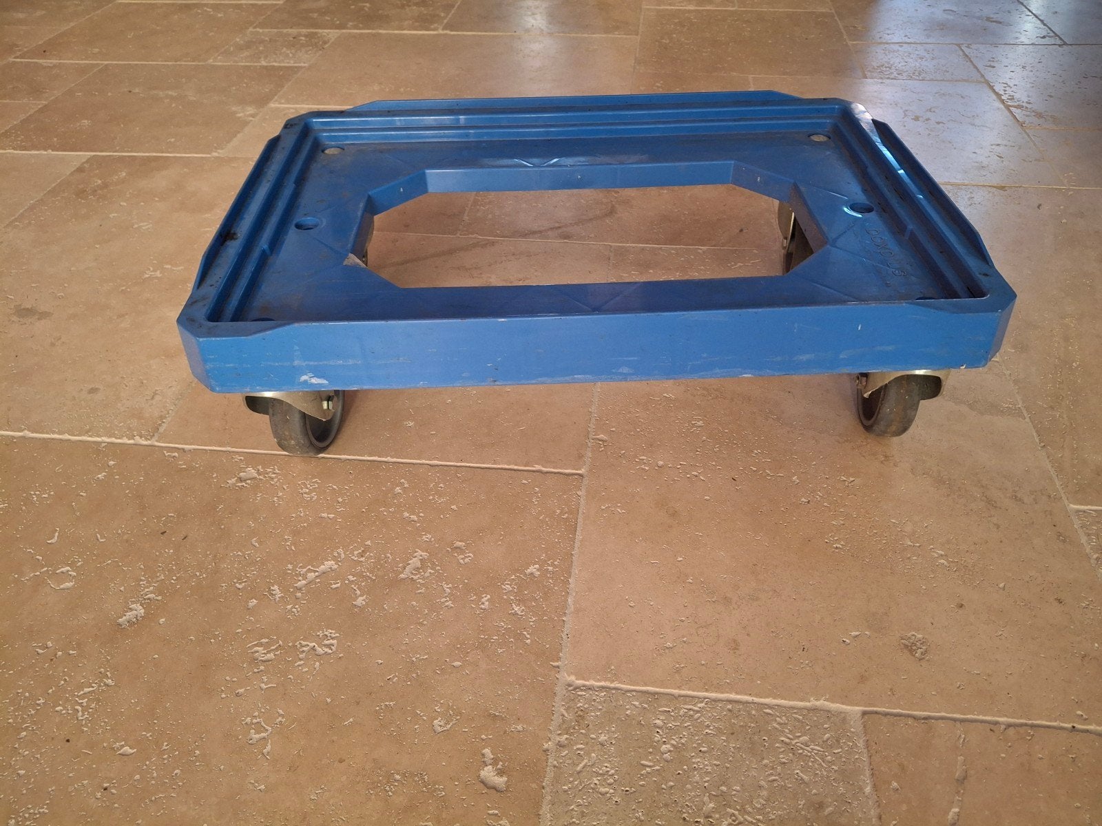 Trolley met 4 zwenkwielen en waterdichte bak (60x40), Ophalen, Gebruikt