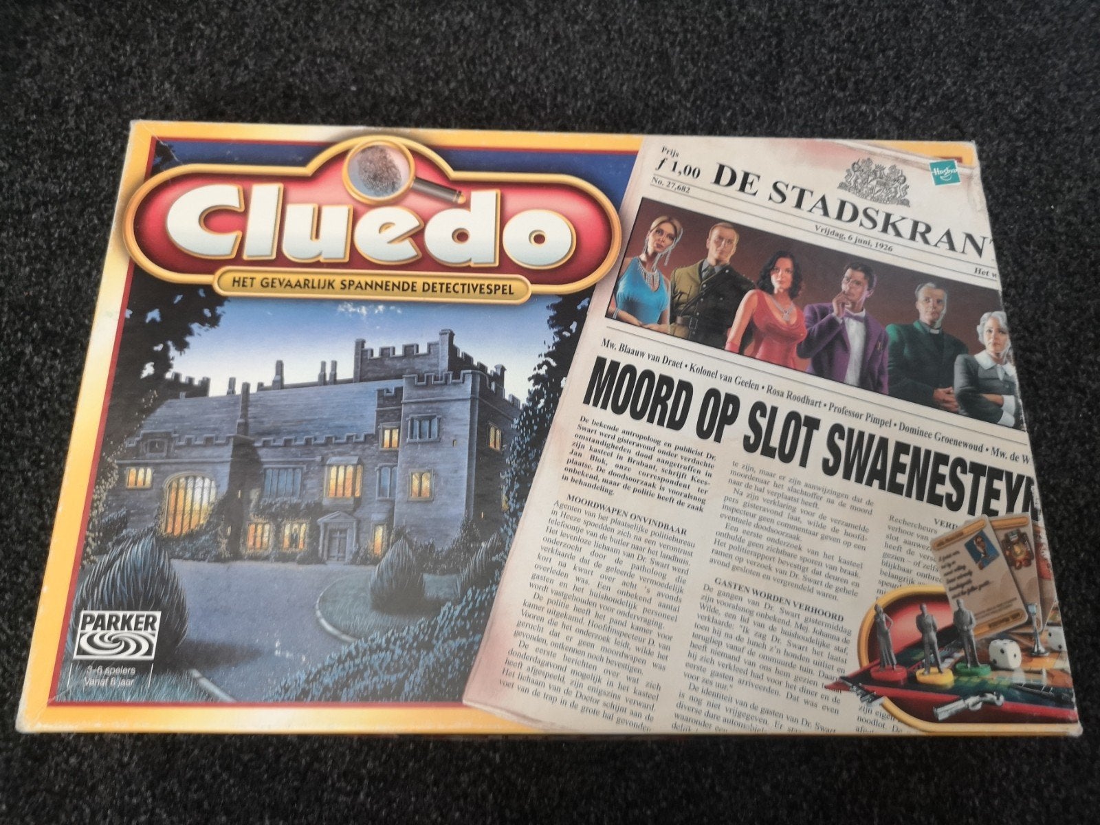 Cluedo: Het Gevaarlijk Spannende Detectivespel, Drie of vier spelers, Ophalen of Verzenden, Gebruikt, Parker