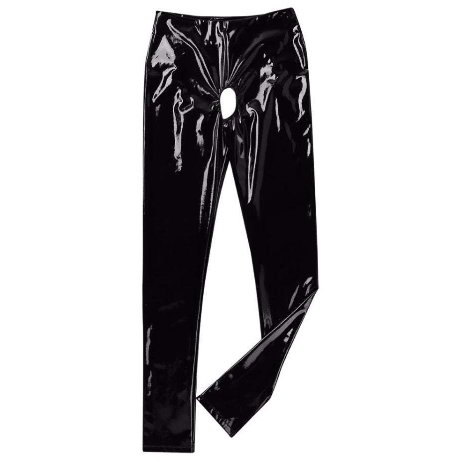 Zwarte kunstleren dames chaps broek, Maat 38/40 (M), Verzenden, Zwart, Nieuw