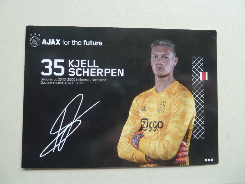 Spelerskaart. Kjell.Scherpen   Ajax.   2019/2020, Ophalen of Verzenden, Zo goed als nieuw, Ajax, Spelerskaart