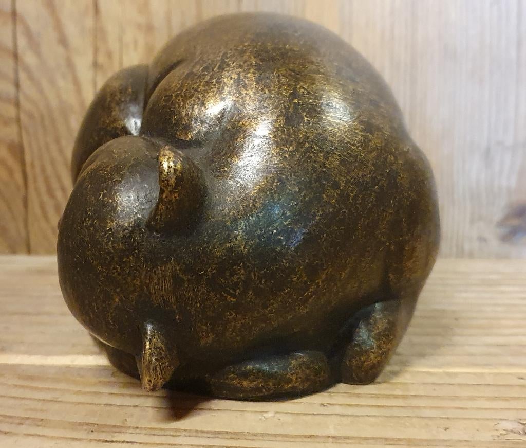 SLAPENDE KAT / POES / BRONZEN URN / brons/ dierenurn asurn, Dieren en Toebehoren, Katten-accessoires, Huis en tuin decoratie Marie