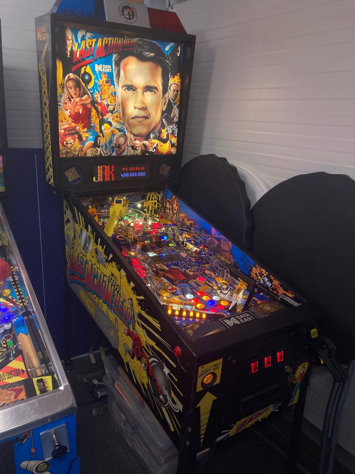 Last action Hero flipperkast, Verzamelen, Ophalen, Zo goed als nieuw, Flipperkast
