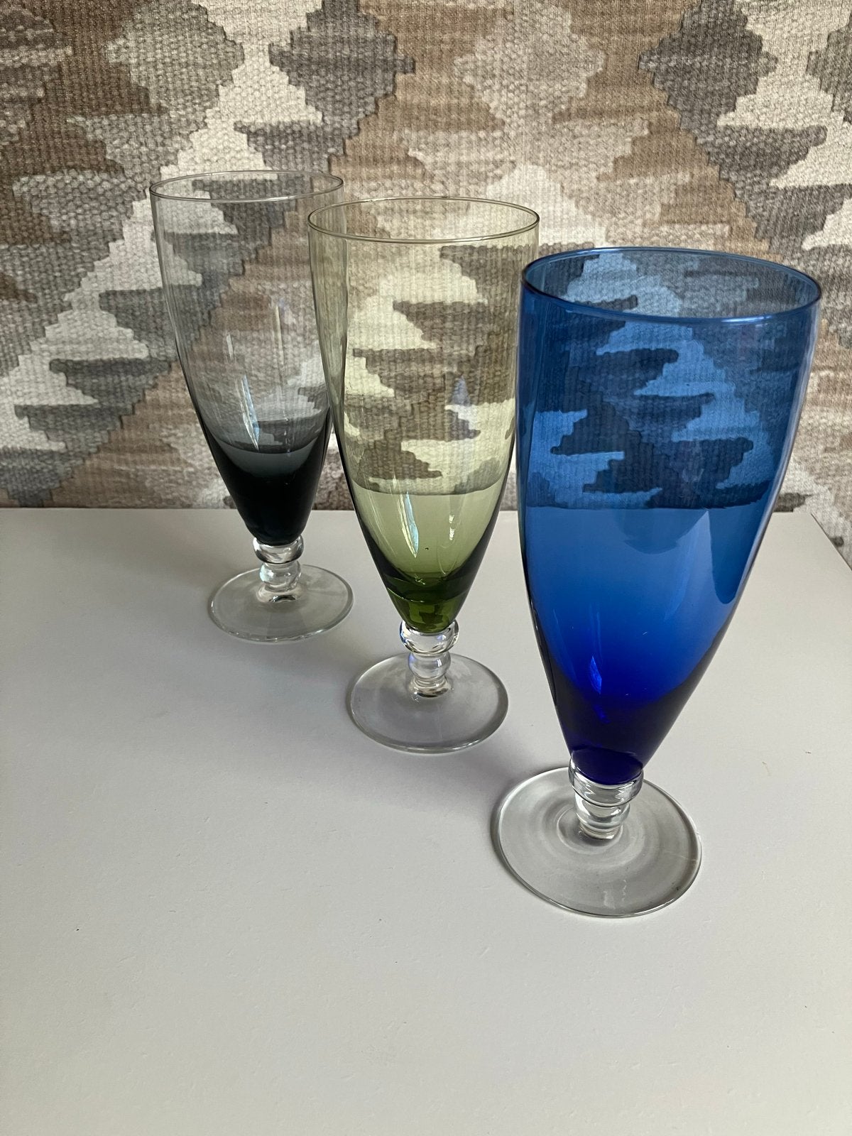 3 vintage bierglazen Carnaval design Max Verboeket, Ophalen of Verzenden