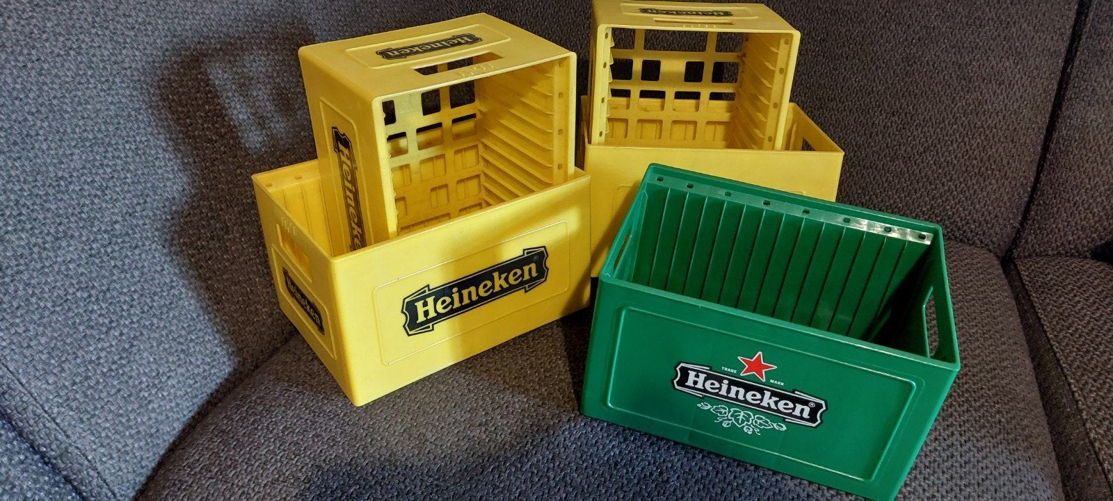 Heineken cd kratjes - geel en groen, Verzamelen, Ophalen, Zo goed als nieuw