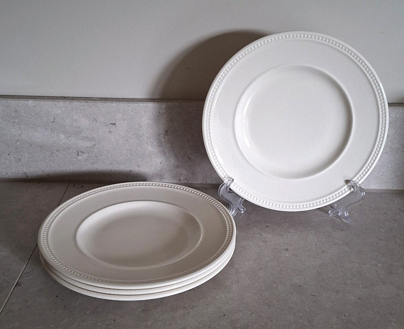 4 Wedgwood Windsor gebak/ontbijtborden, Ophalen of Verzenden, Zo goed als nieuw, Porselein, Bord(en)