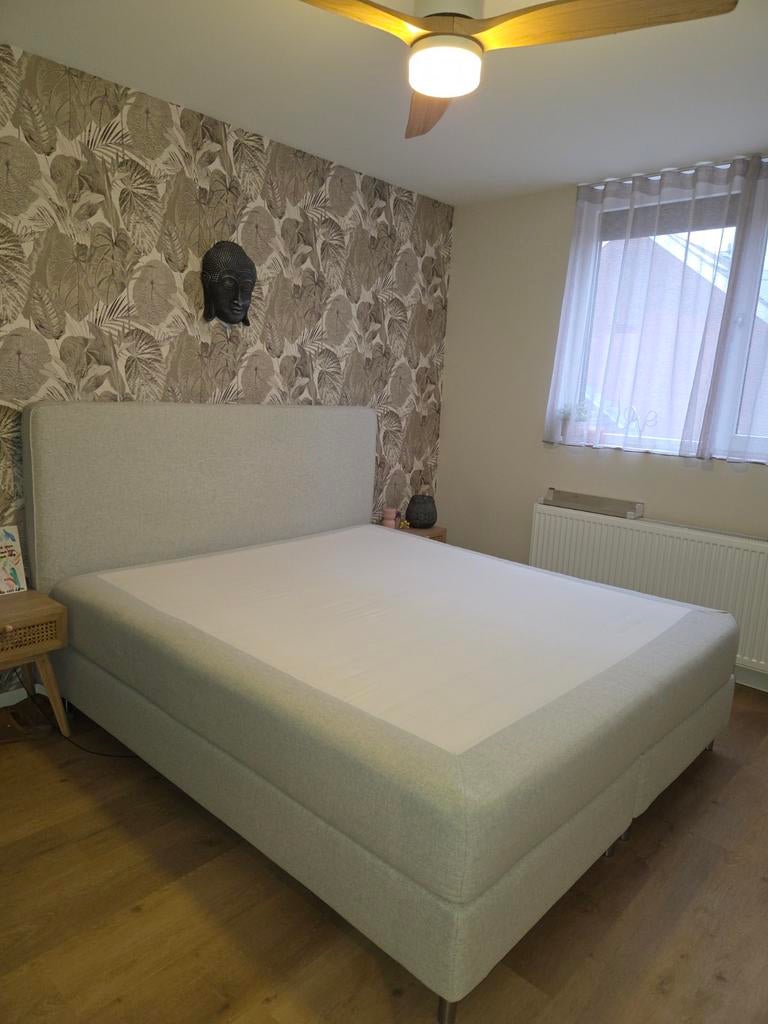 Ikea dunvik boxspring beige 180x200 nieuw staat, Huis en Inrichting, Ophalen, Beige, Tweepersoons, Zo goed als nieuw