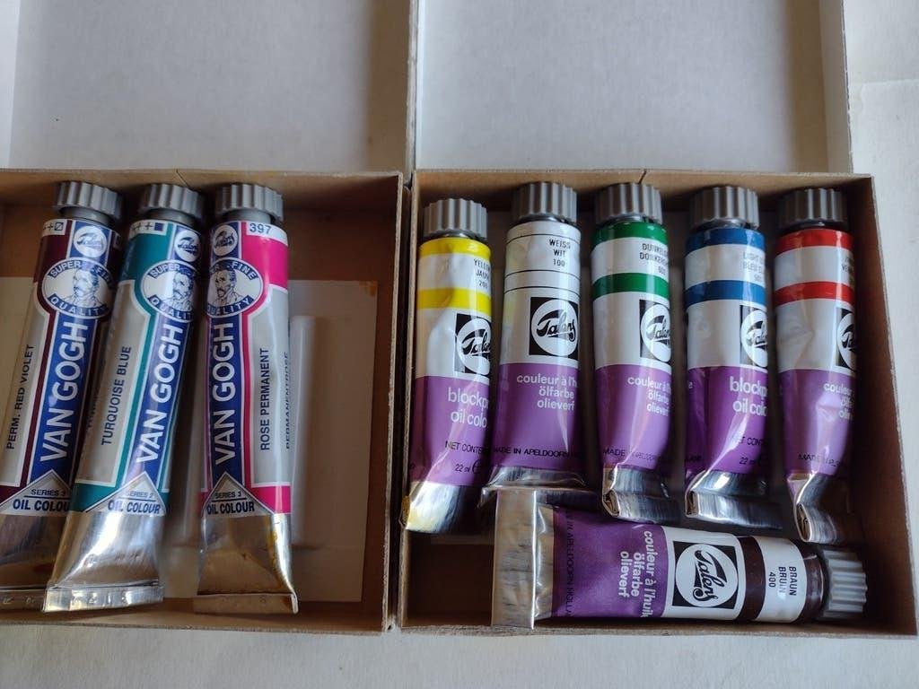 9 tubes Talens olieverf 22 en 20 ml = totaal 264 gram v Gogh, Ophalen, Zo goed als nieuw, Olieverf