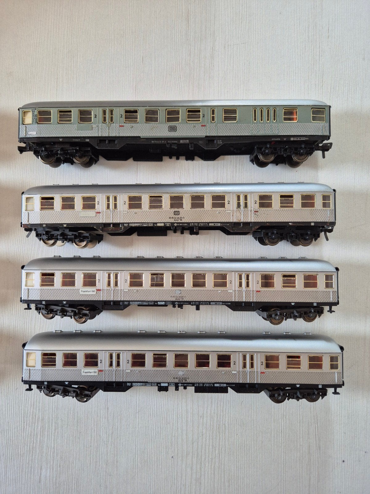 8 Fleischmann H0 silberling rijtuigen 5121/5122, Gebruikt, Gelijkstroom, Fleischmann, Wagon