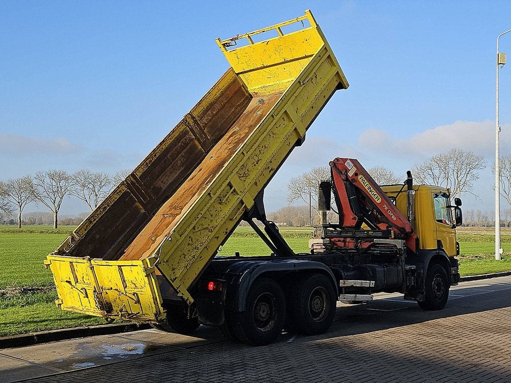 SCANIA P114.380 6x4 palfinger, Auto's, Vrachtwagens, Euro 2, Geel, Bedrijf, 379 pk