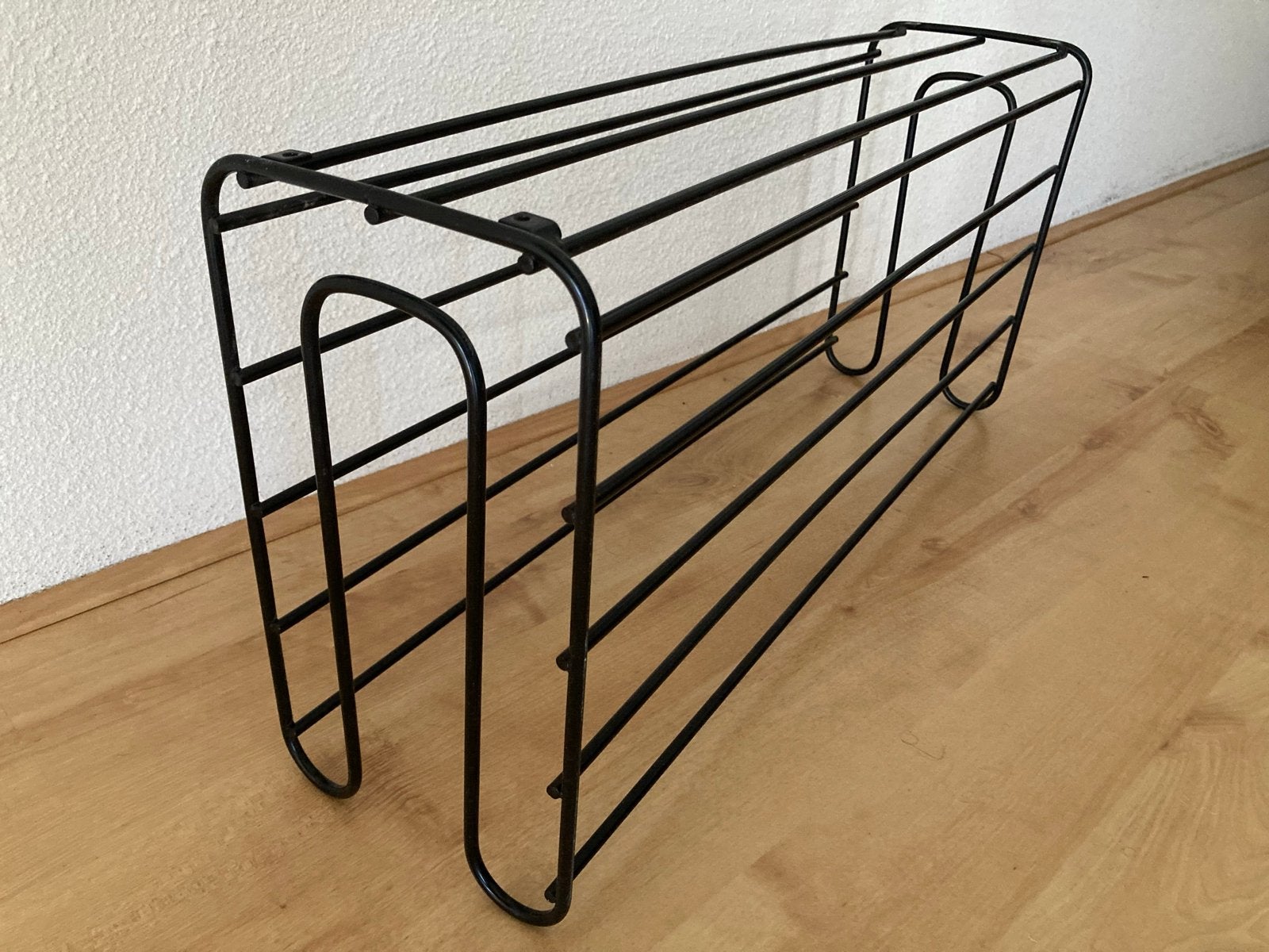 Zwart metalen schoenenrek - Vintage design, Ophalen of Verzenden, Gebruikt
