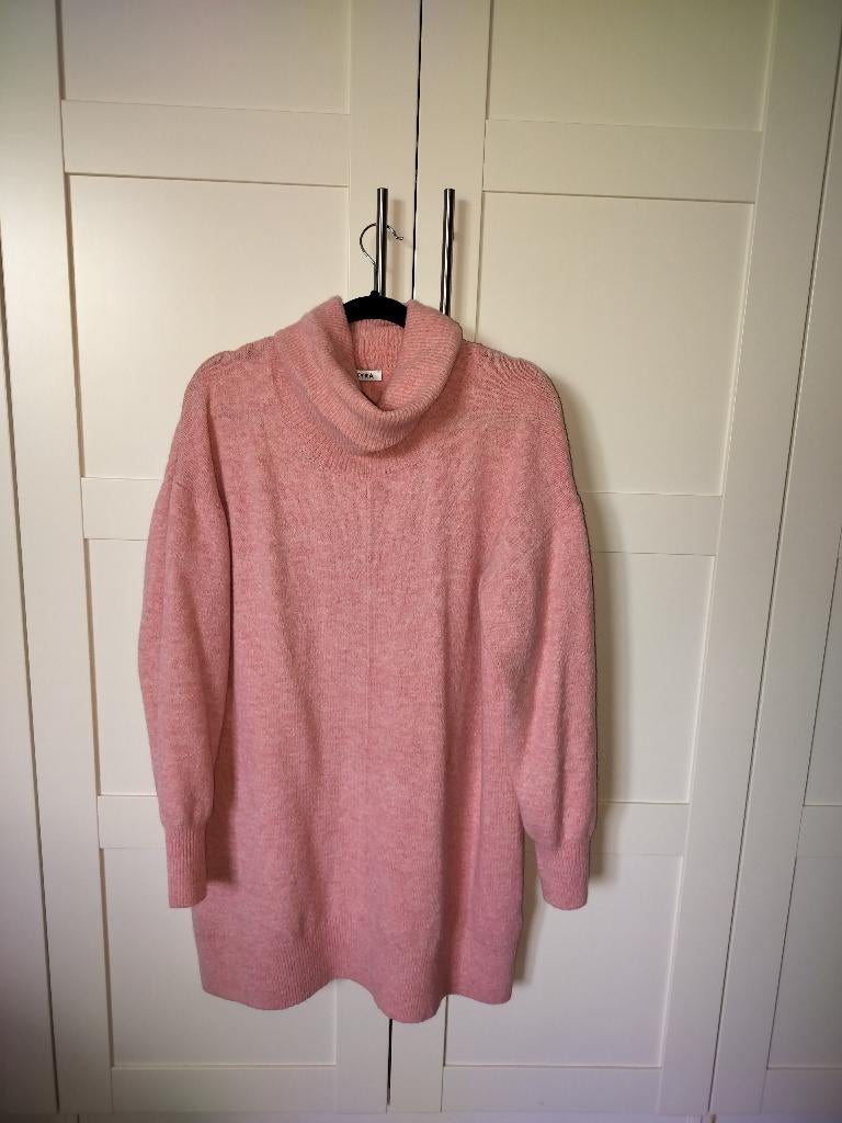 KYRA lange gebreide trui in warm roze XXL zgan, Kleding | Dames, Maat 46/48 (XL) of groter, Ophalen of Verzenden, Zo goed als nieuw