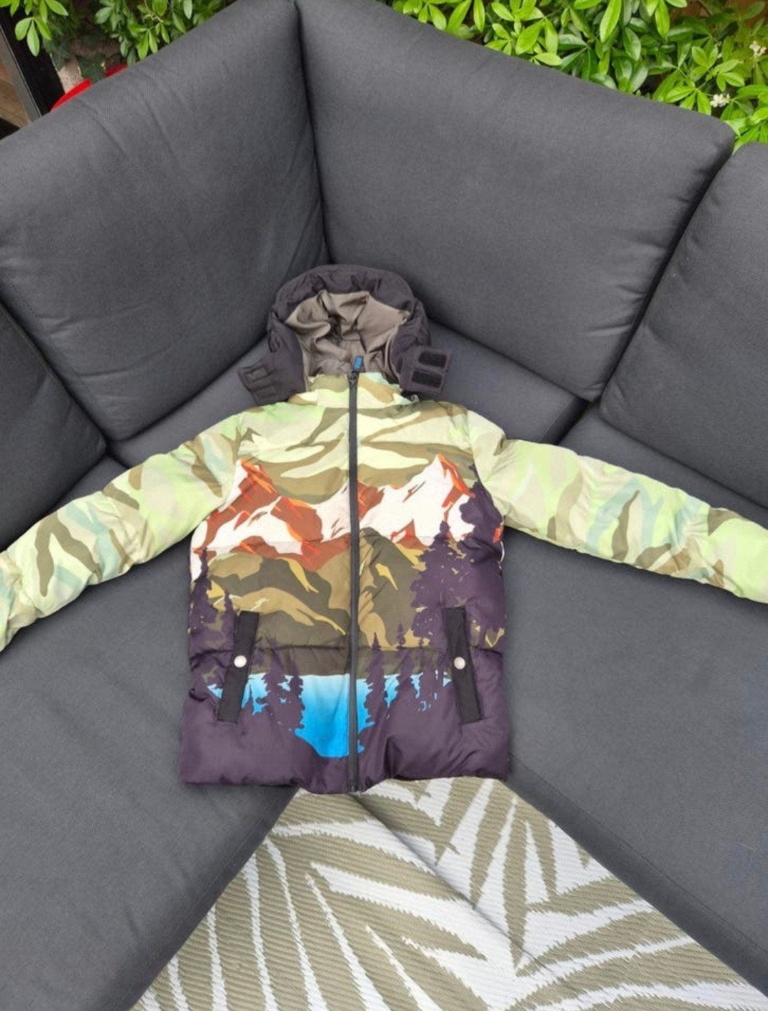 Scotch & Soda Placed Print Padded Jacket., Kleding | Heren, Ophalen, Zo goed als nieuw, Overige maten, Scotch & Soda