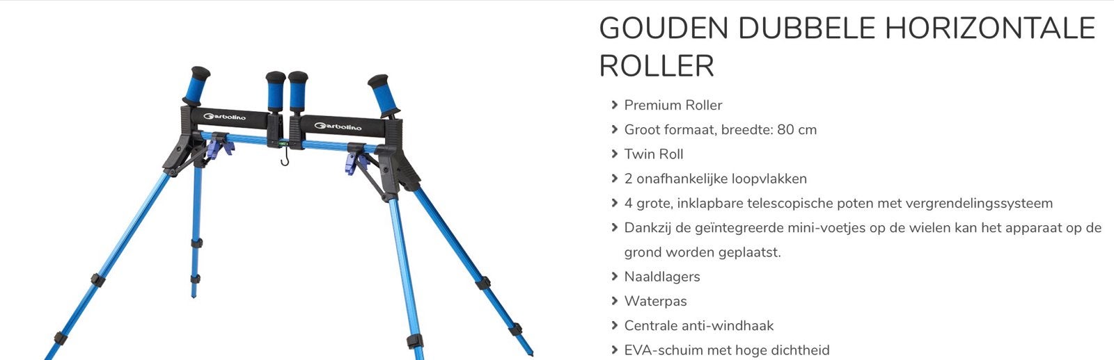 Garbolino Twin Horizontale Roller (zonder draagtas), Ophalen, Zo goed als nieuw, Vaste hengel
