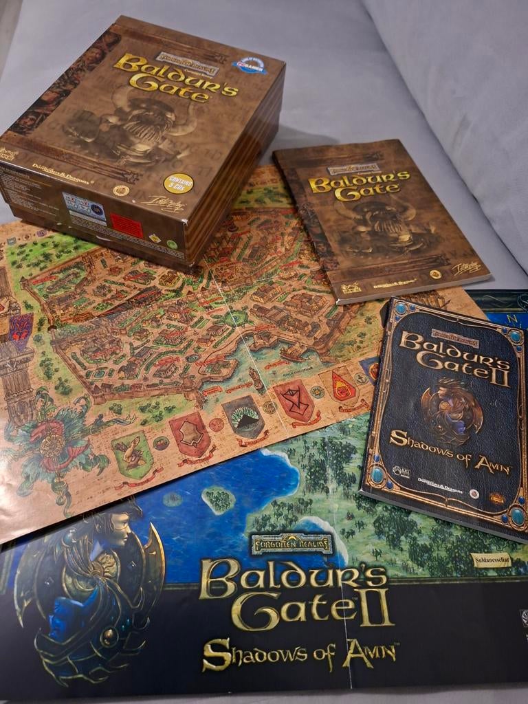 Baldur's Gate 1 & 2 Fanpakket: Box, Manuals & Kaarten, Spelcomputers en Games, Gebruikt, 1 speler, Ophalen of Verzenden, Role Playing Game (Rpg)