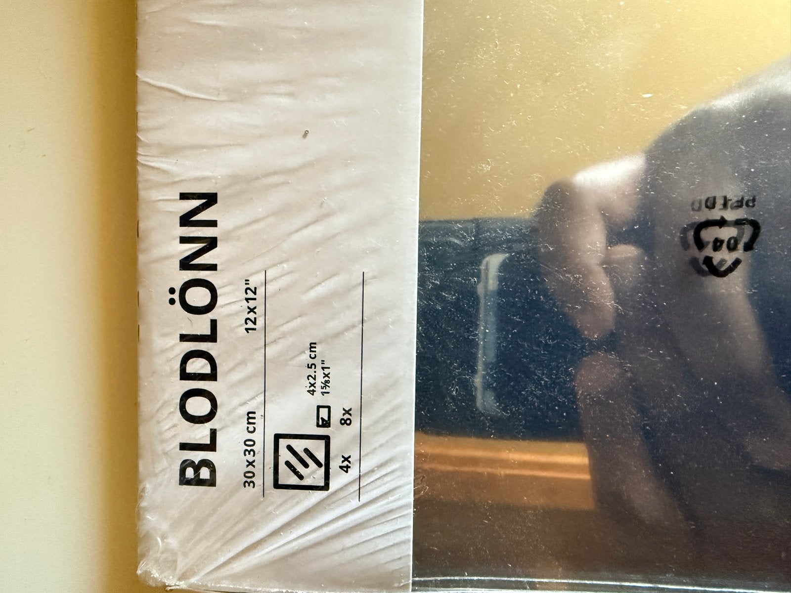 IKEA BLODLÖNN Spiegeltegels 30x30 cm (4 stuks), Huis en Inrichting, Woonaccessoires | Spiegels, Minder dan 50 cm, Vierkant, Nieuw
