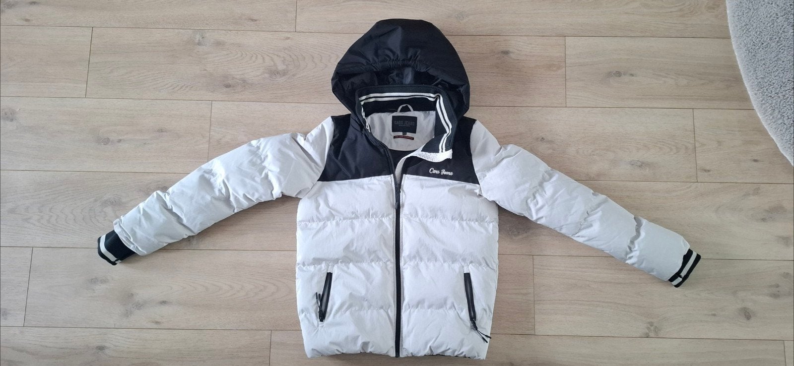 winterjas wit zwart Cars maat 176, Ophalen of Verzenden, Zo goed als nieuw, Jongen of Meisje, Jas
