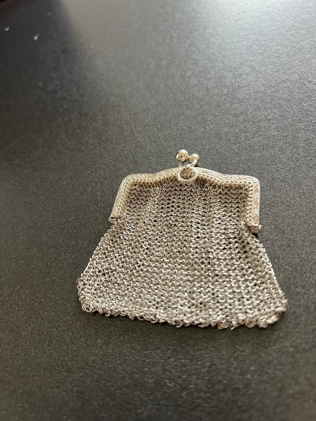 Antieke Zilveren Beursje - Fijn Gaaswerk, Antiek en Kunst, Ophalen of Verzenden, Zilver