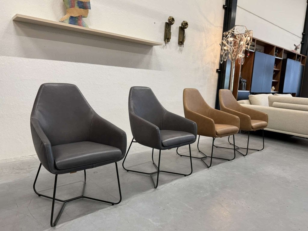 4 Nieuw Montis Lazy Vico eetkamerstoelen design stoel Leer, Overige kleuren, Leer, Vier, Info@montis.nl