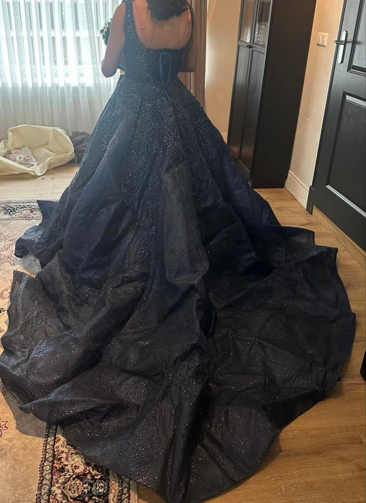 Nisan jurk maat 36 donker blauw, Ophalen, Galajurk, Blauw, Zo goed als nieuw
