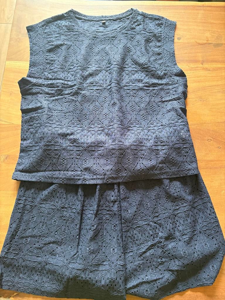 Dames Co-ord Set - Donkerblauw met Broderie, Ophalen of Verzenden, Zo goed als nieuw