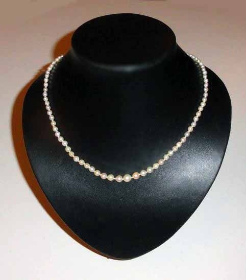 Ketting zoetwater parels 925 slotje, Verzenden, Zo goed als nieuw, Wit, Overige materialen