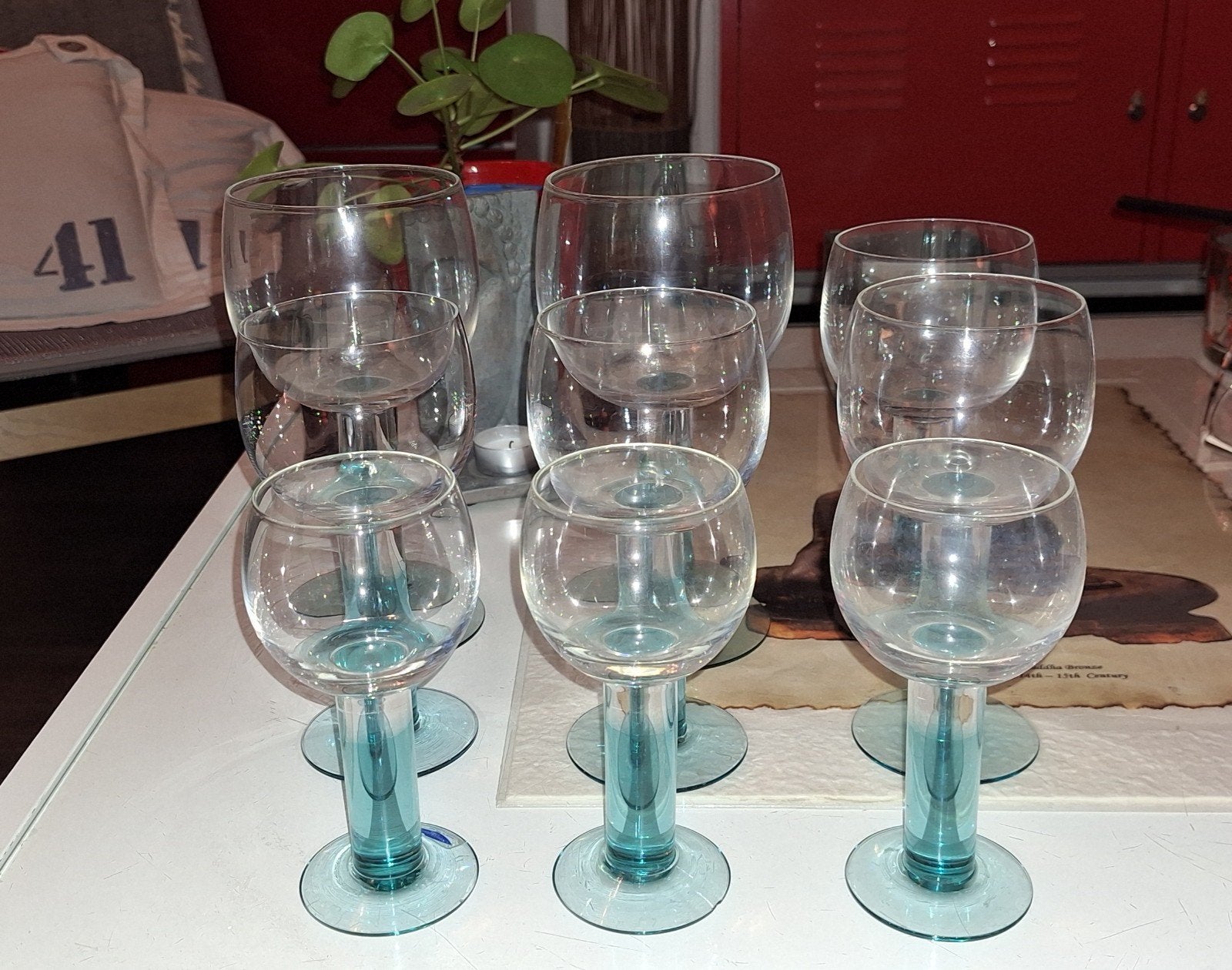 Prachtige set Nuutajärvi "Mondo" glazen - Fins Design (9-del, Ophalen of Verzenden, Zo goed als nieuw, Overige typen