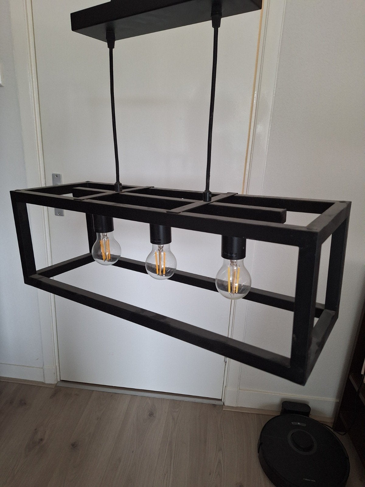 Zwarte industriële hanglamp - 3x E27 fitting, Ophalen, Gebruikt, E27 (groot), Metaal