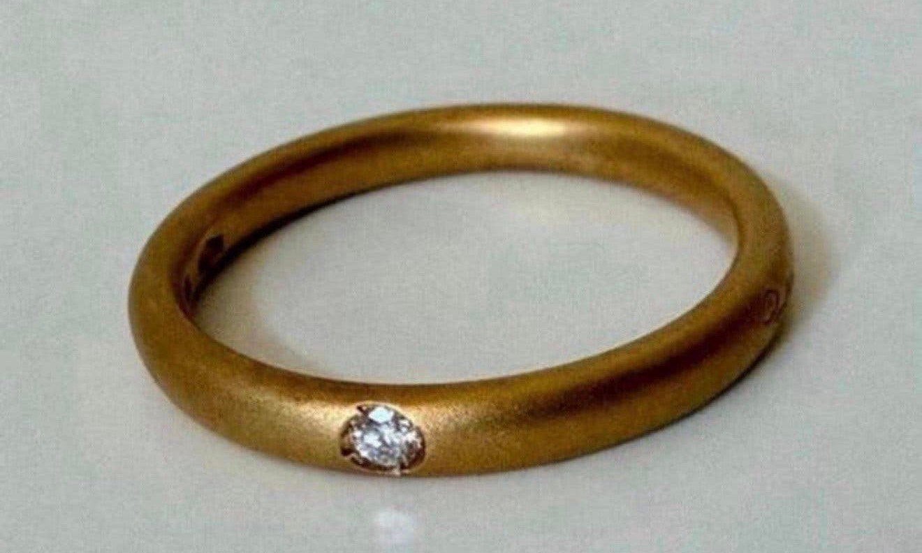 Nieuwe Pomellato 18 karaat gouden (trouw) ring met diamant!, Nieuw, Ophalen of Verzenden, Kleiner dan 17, Met edelsteen
