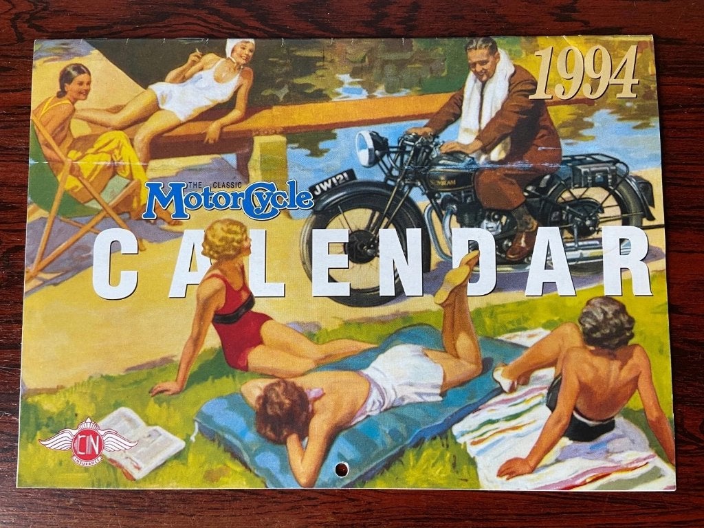 Classic Bike Motor Cycle Calendar with vintage graphics 1994, Ophalen of Verzenden, Zo goed als nieuw, Motoren