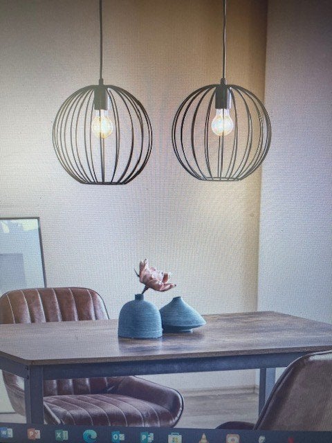 2 x HANGLAMP ZWART (1 jaar oud), Ophalen, Zo goed als nieuw, Metaal
