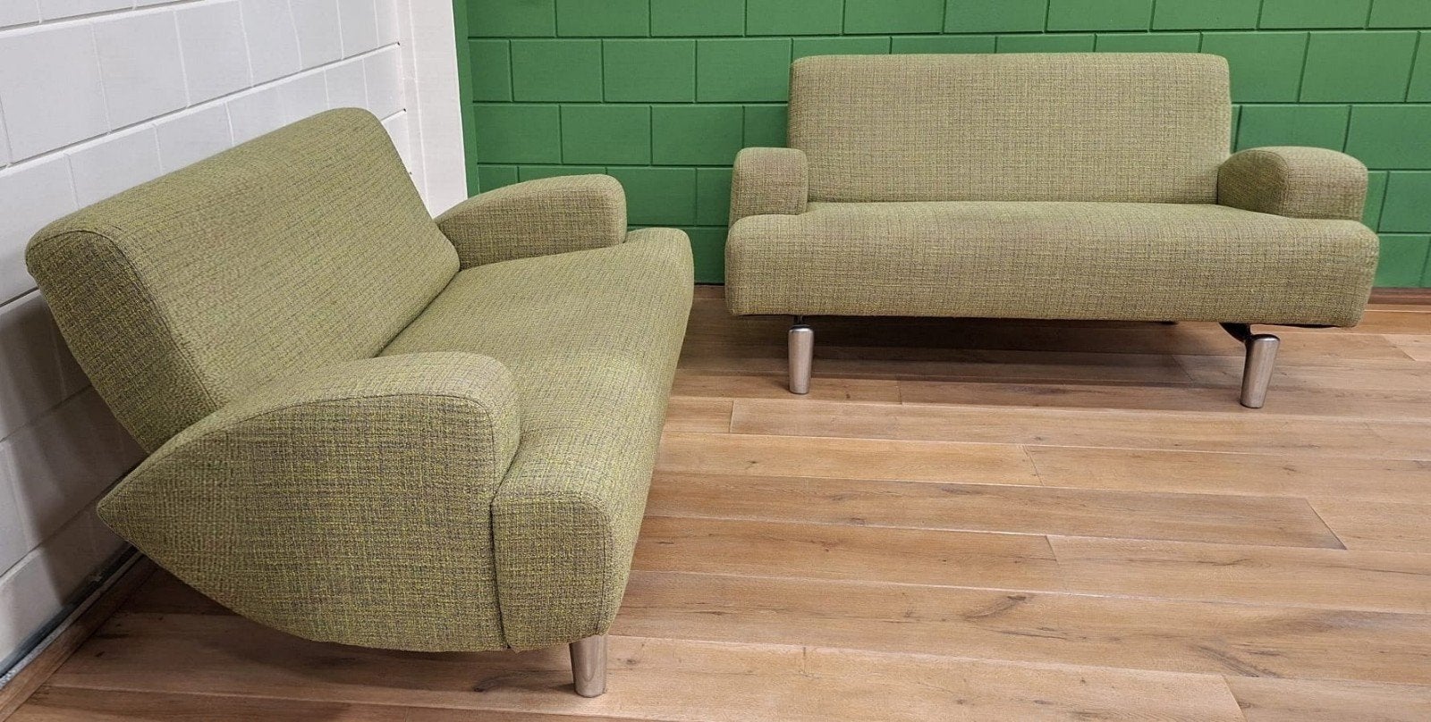 2 Leolux Wizard 2-zits banken, Vintage, Design,  Midcentury, Ophalen, Tweepersoons, 75 tot 100 cm, Zo goed als nieuw