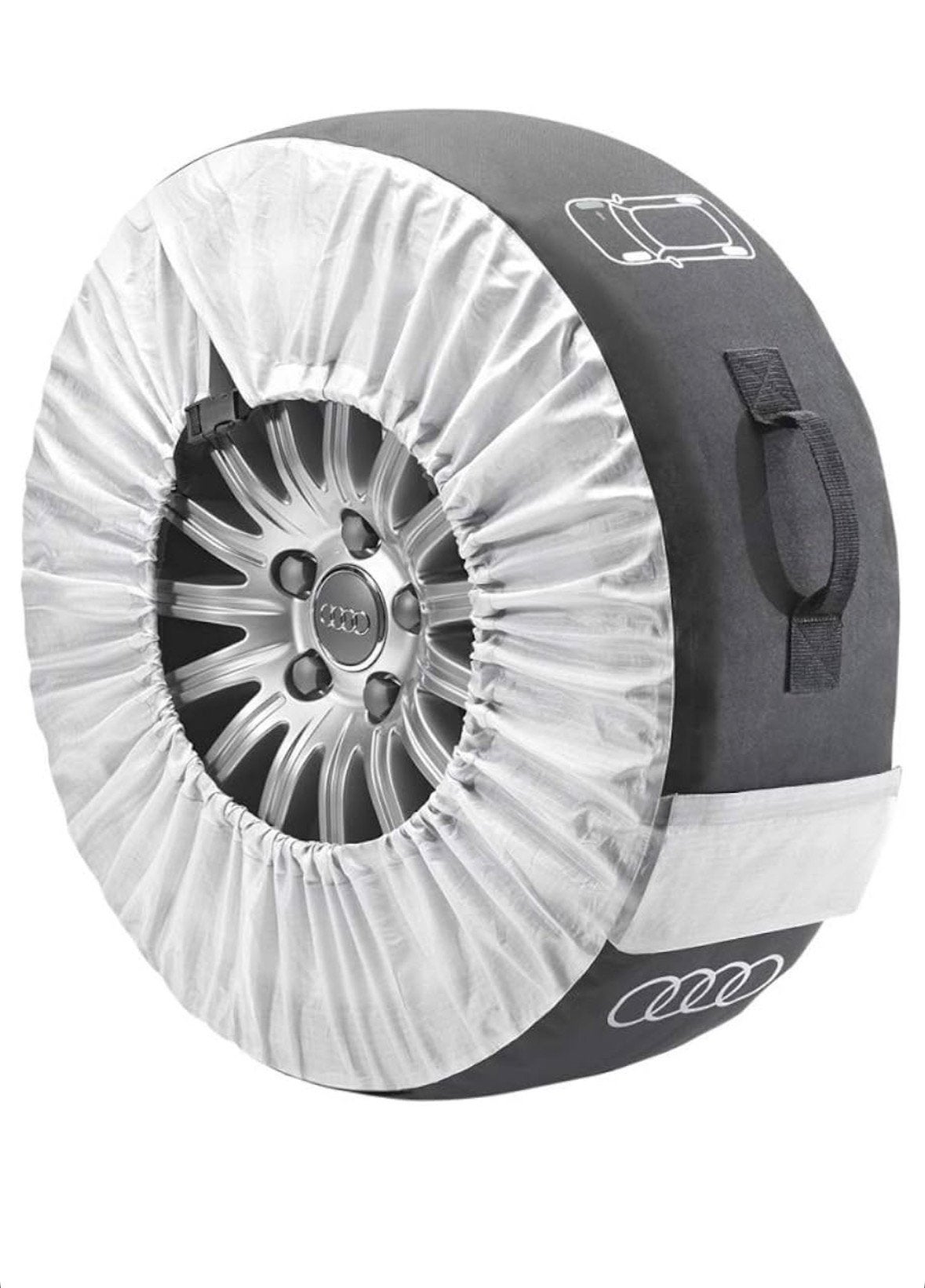Originele Audi en Volkswagen bandenhoezen in nette staat, Auto diversen, Ophalen, Zo goed als nieuw