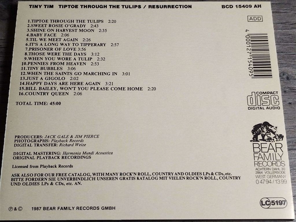 Tiny Tim ‎- Tiptoe Through The Tulips [Resurrection], Ophalen of Verzenden, Zo goed als nieuw