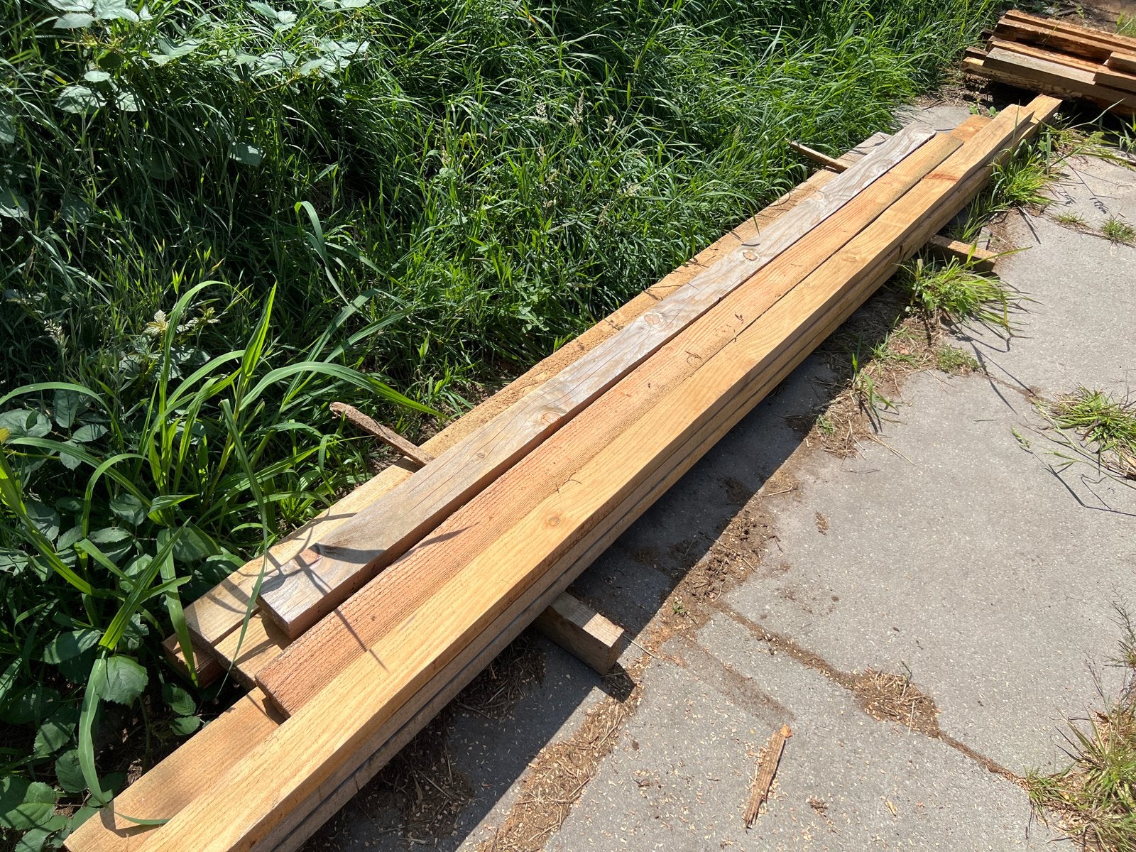 Douglas balkhout 45x95 mm - diverse lengtes, Ophalen, 25 tot 50 mm, Nieuw, 300 cm of meer