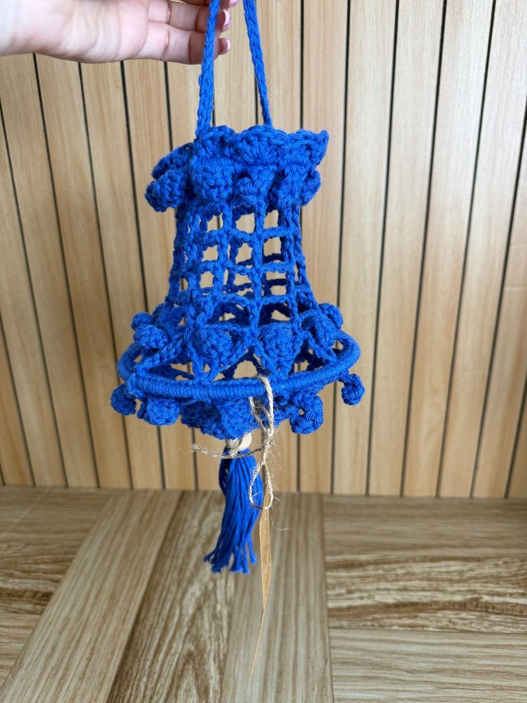 Blauw gehaakte kroonluchter Ibiza stijl, Ophalen of Verzenden, Nieuw