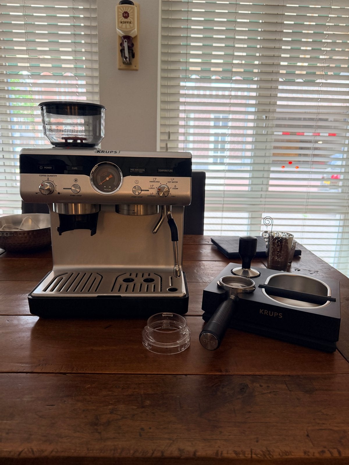 Krups XP804T Precision+ Pistonmachine incl accessoires krups, Witgoed en Apparatuur, Koffiezetapparaten, Ophalen, Afneembaar waterreservoir
